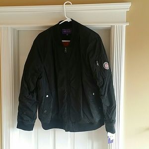 Madden Girl black rushed sleeve bomber jacket
